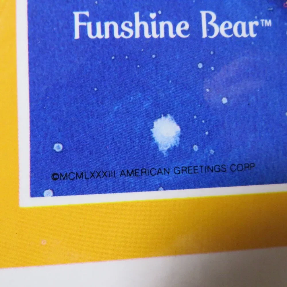 Funshine Bear Care Bear heavy Cardstock LAMINATED hand cut from folder